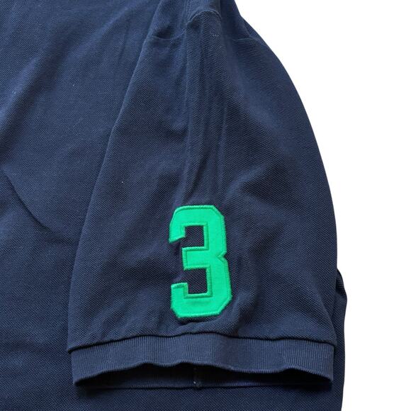 Polo Ralph Lauren Big Pony Polo Shirt XLT Navy Orange Yellow Placket Green 3 NEW - Picture 4 of 7
